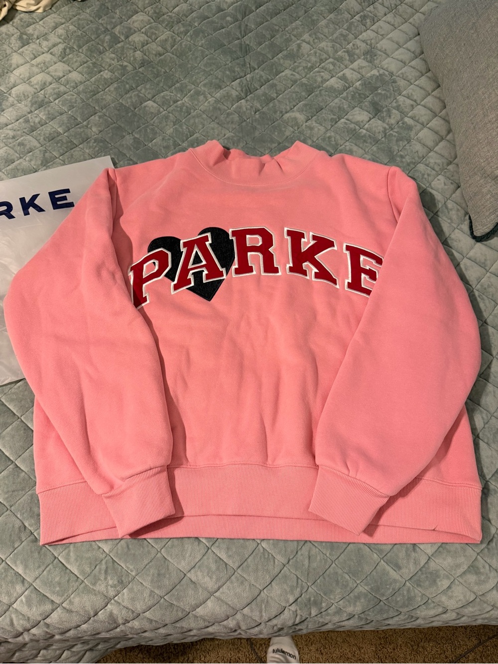 PARKE Denim Heart Mockneck - size L/XL